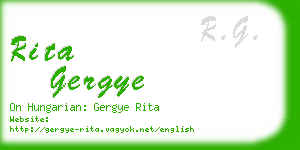 rita gergye business card